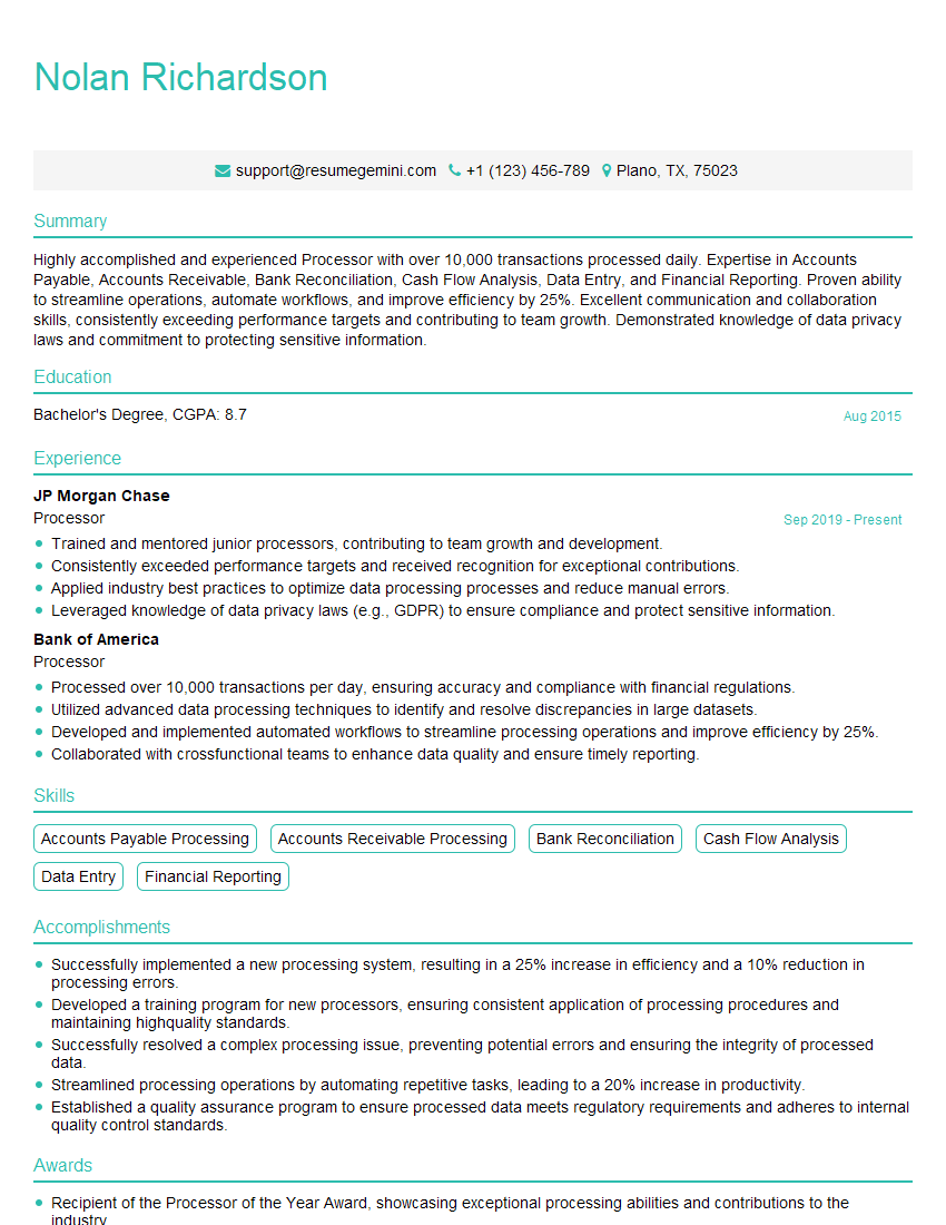 Top 10 Questions for Processor Interview - ResumeGemini - Online Resume ...