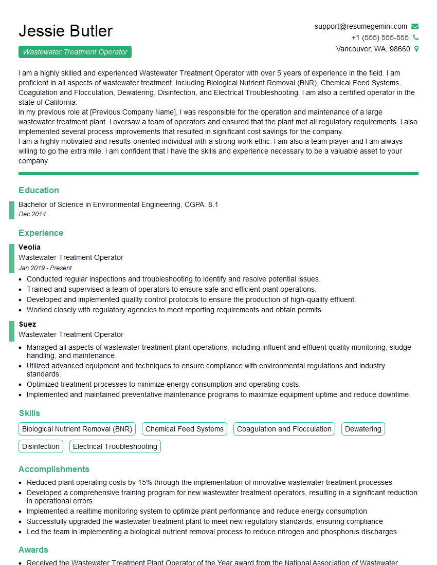 Top 10 Questions for Wastewater Treatment Operator Interview ...